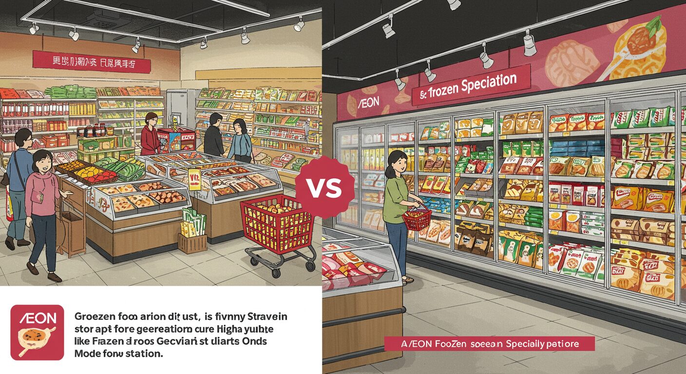 冷凍食品専門店と一般スーパーの違い:イオンの強みと比較