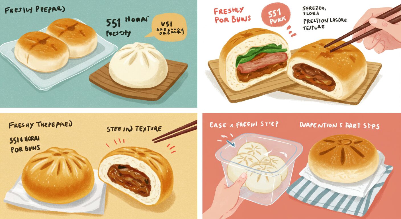 551蓬莱の豚まんを冷凍で長く楽しむ!日持ちのコツと活用法