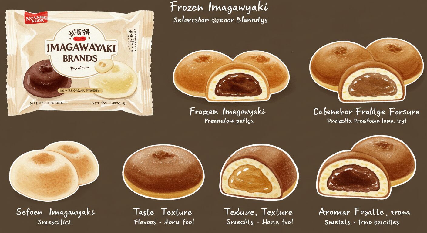 美味しい冷凍今川焼きの比較:あずき、カスタード、チョコ、クリームチーズ