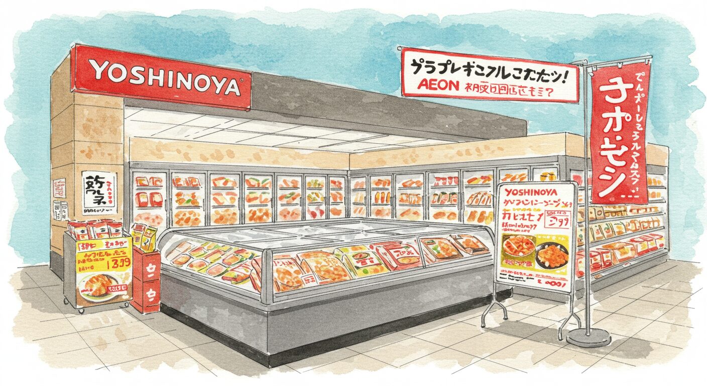 吉野家冷凍最安値を探す!イオン価格のリアル比較
